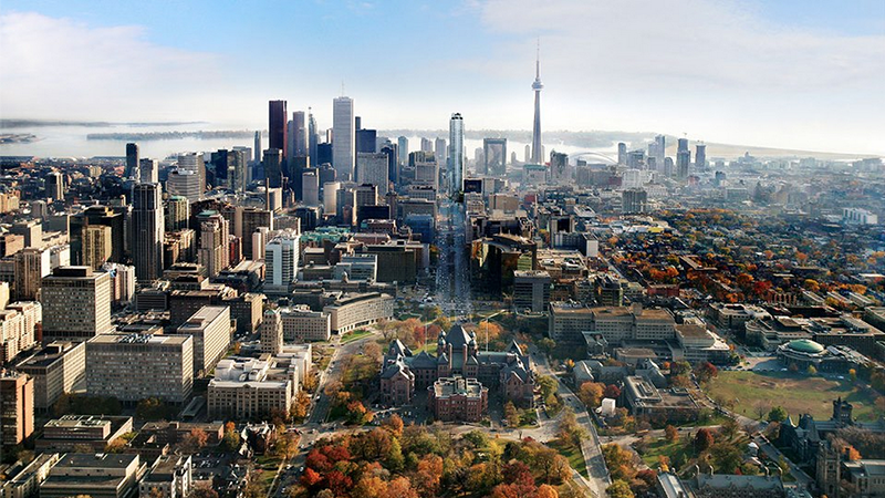 Vista aérea da cidade de Toronto