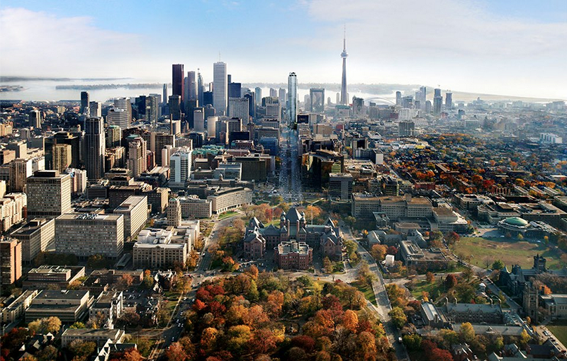 Vista aérea de Toronto no Canadá