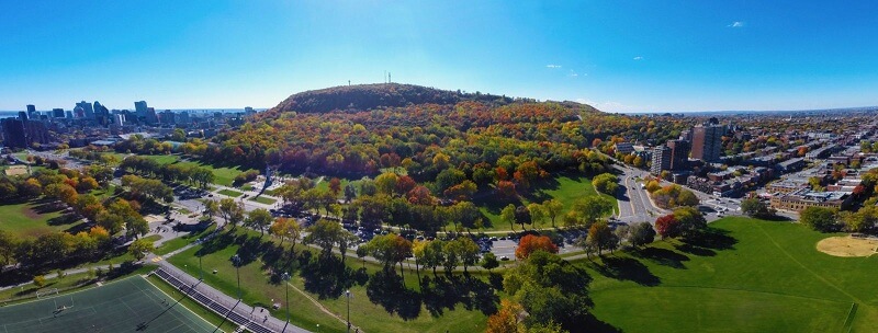Vista panorâmica do Paque Mont Royal em Montreal
