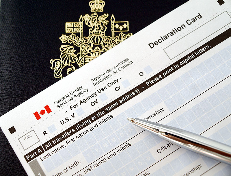 Formulário de solicitacão de vistos no Canadá 