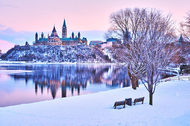 Paisagem de inverno em Ottawa
