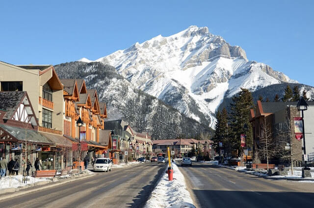 Cidade de Banff no inverno