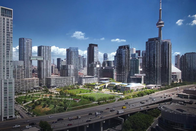 Vista do bairro CityPlace em Toronto