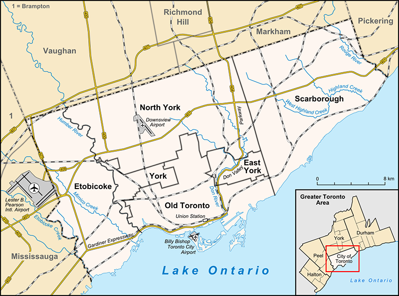 Mapa turístico de Toronto