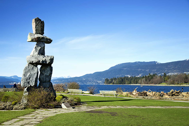 Vista da praia English Bay em Vancouver