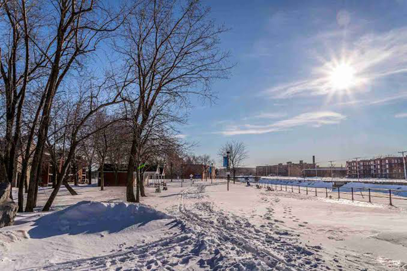 Inverno no Canal Lachine em Montreal