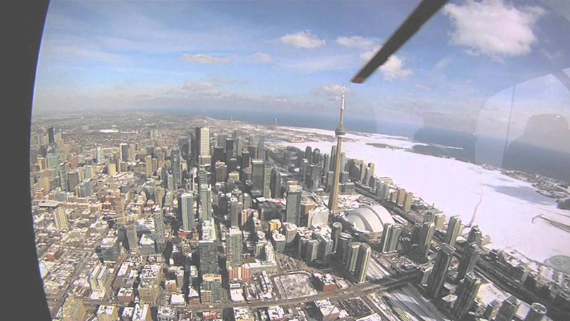 Vista de inverno na Excursão de Helicóptero em Toronto