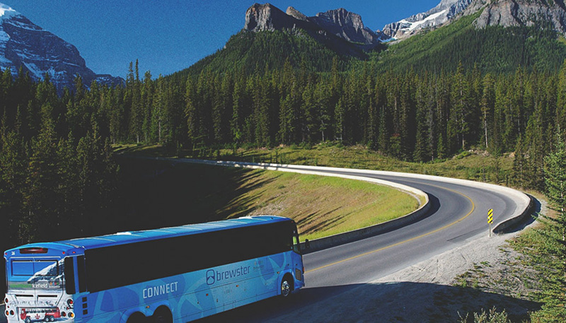Passeio de ônibus no Parque Nacional em Banff