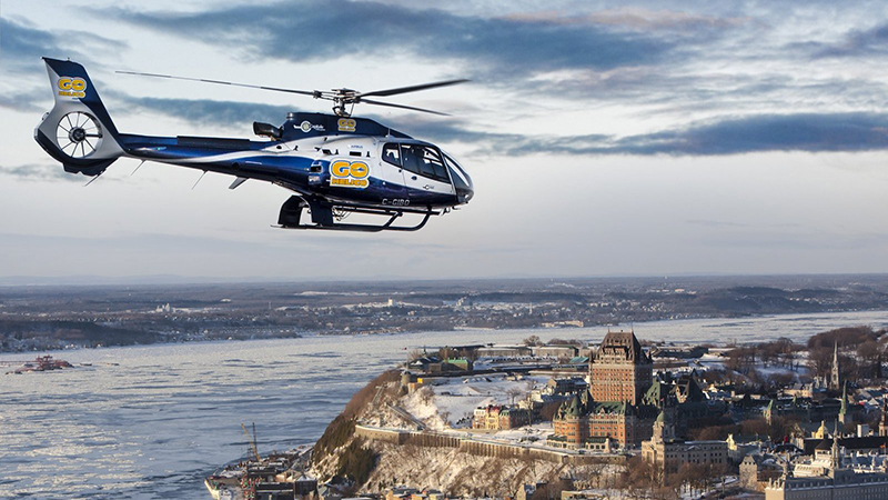 Excursão de helicóptero em Quebec