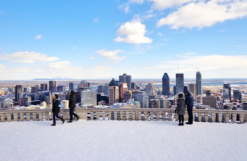 Vista do inverno em Montreal