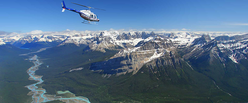 Passeio de helicóptero em Banff