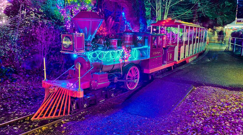 Bright Nights Christmas Train em Stanley Park em Vancouver