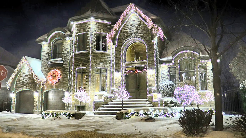 Casas com decoração de Natal em Montreal 