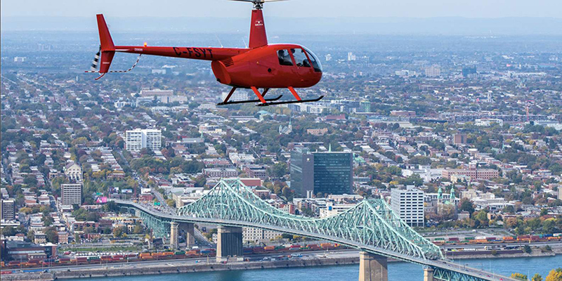 Vista do passeio de helicóptero em Montreal 
