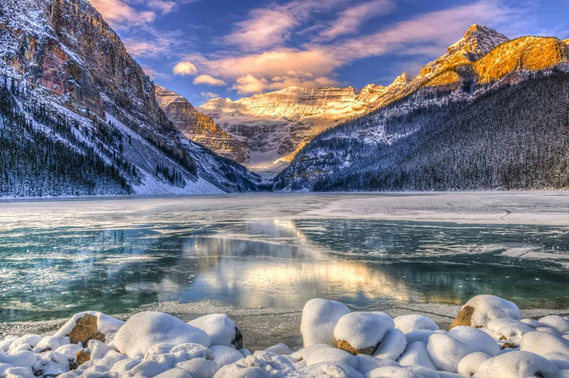 Clima de inverno em Banff no Canadá