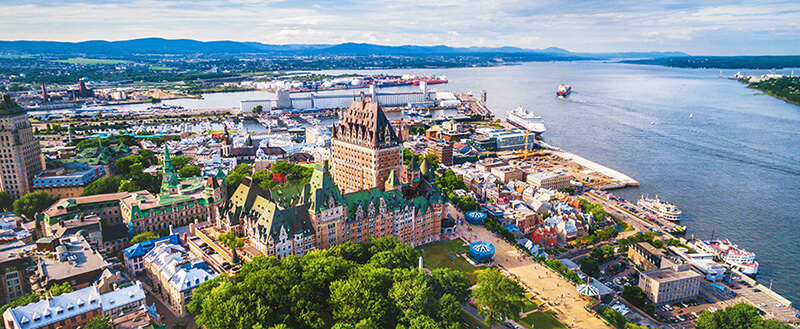 Vista aérea do Centro Histórico de Quebec