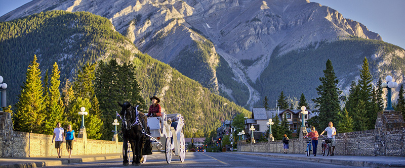 Vista panorâmica do Passeio de carruagem em Banff