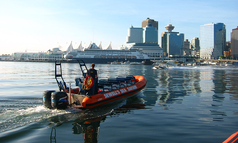 Vista da excursão de barco em Vancouver