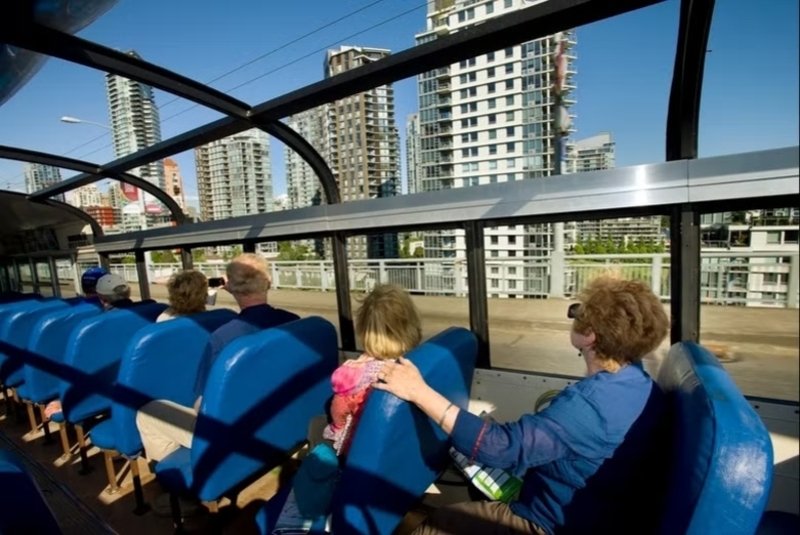 Vista do ônibus turístico em Vancouver